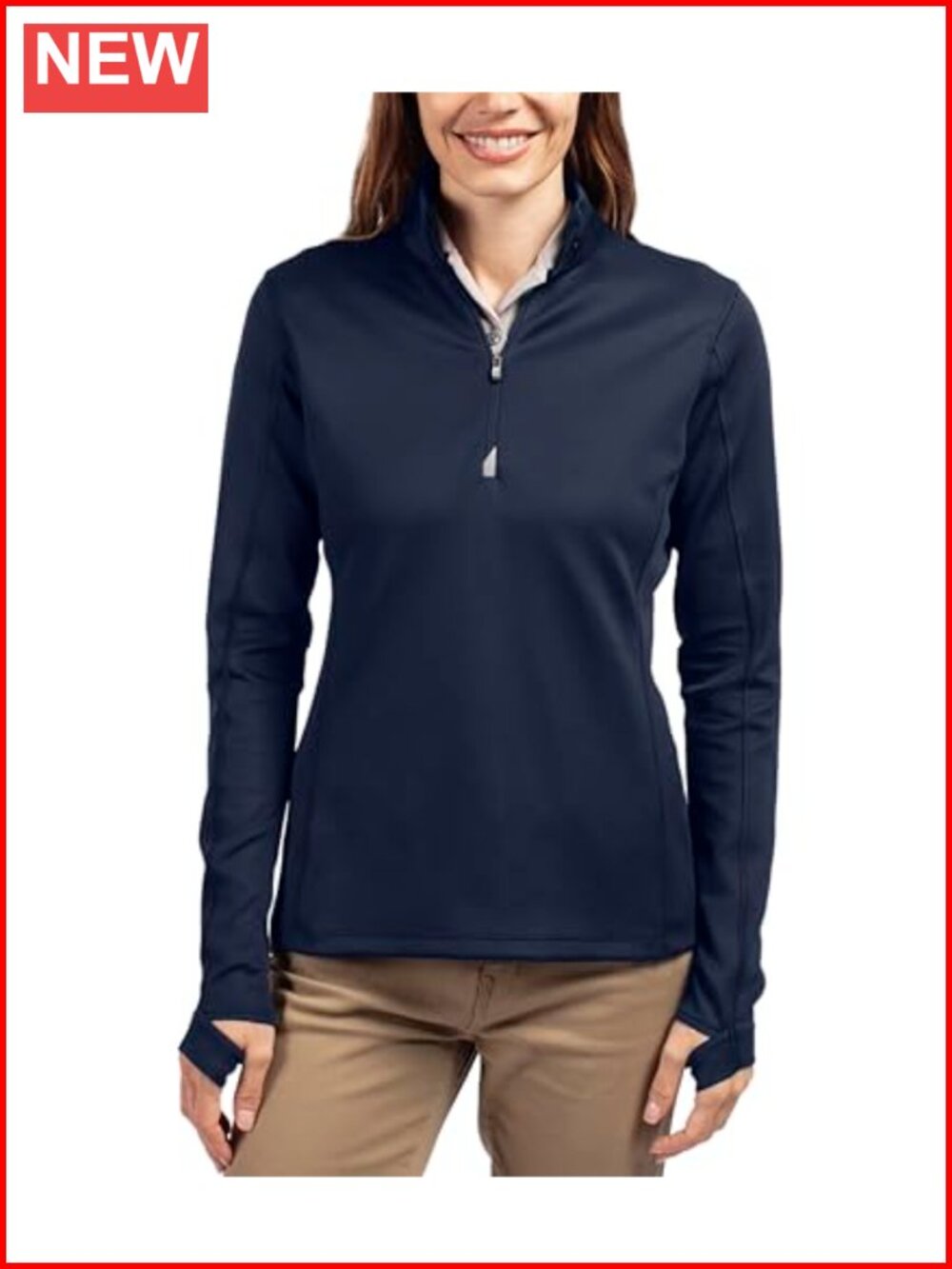 Moisture Wicking UPF 50+ Stretch Half Zip Pullover Sweater Mock Neck